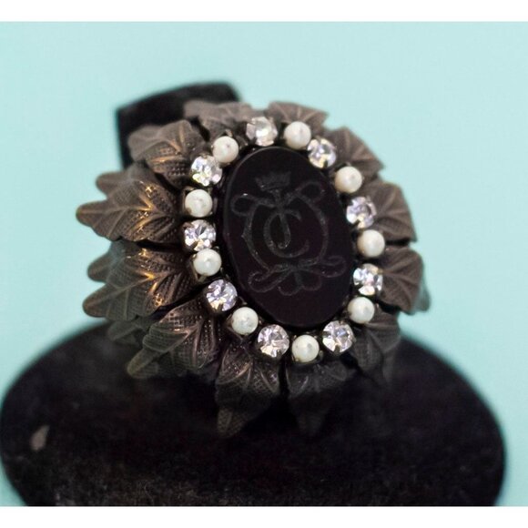 Vintage Abstract Gothic Floral Ring Size 8 - E8 - Picture 1 of 3
